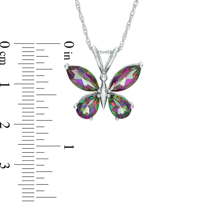 Main Image 2 of Mystic Fire® Topaz Butterfly Pendant in Sterling Silver