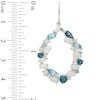 Multi-Shaped Blue Topaz and Lab-Created Opal Circle Cluster Drop Earrings in Sterling Silver