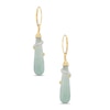 Thumbnail Image 0 of Briolette Jade and Diamond Accent Overlay Teardrop Earrings in 10K Gold