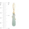 Thumbnail Image 1 of Briolette Jade and Diamond Accent Overlay Teardrop Earrings in 10K Gold