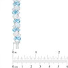 Thumbnail Image 2 of Pear-Shaped Blue Topaz, Lab-Created Opal and White Sapphire Bracelet in Sterling Silver - 7.25"