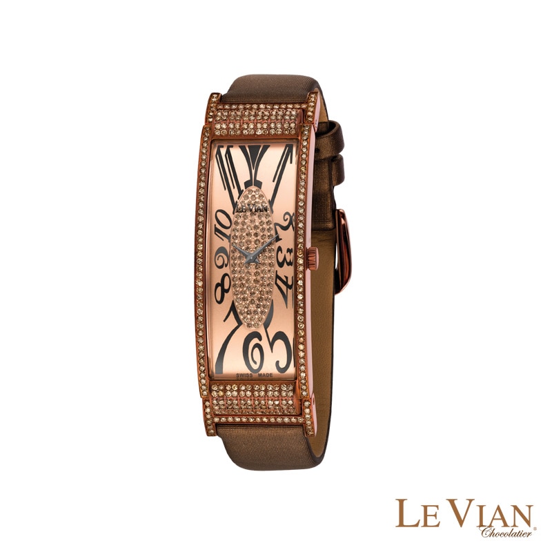 Ladies' Le Vian Chocolate Diamonds® 2.14 CT. T.W. Diamond Deco Estate Watch with Brown Dial (Model: ZAG 194)