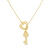 Thumbnail Image 1 of Heart and Key Lariat Necklace in 10K Gold - 17"
