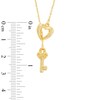 Thumbnail Image 2 of Heart and Key Lariat Necklace in 10K Gold - 17"