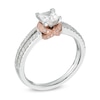 Thumbnail Image 1 of 0.80 CT. T.W. Princess-Cut Diamond Split Shank Engagement Ring in 14K Two-Tone Gold