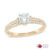 Thumbnail Image 1 of 0.70 CT. T.W. Certified Canadian Diamond Collar Two Row Bridal Set in 14K Gold (I/I2)