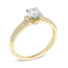 Thumbnail Image 2 of 0.70 CT. T.W. Certified Canadian Diamond Collar Two Row Bridal Set in 14K Gold (I/I2)