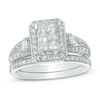 Thumbnail Image 0 of 1.25 CT. T.W. Princess-Cut Composite Diamond Frame Split Shank Bridal Set in 10K White Gold