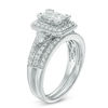 Thumbnail Image 1 of 1.25 CT. T.W. Princess-Cut Composite Diamond Frame Split Shank Bridal Set in 10K White Gold