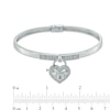 Thumbnail Image 2 of Forever Locking Love™ 0.15 CT. T.W. Diamond Heart-Shaped Padlock Charm Dangle Bangle in Sterling Silver
