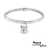 Thumbnail Image 1 of Forever Locking Love™ Diamond Accent Padlock Charm Dangle Bangle in Sterling Silver