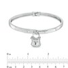 Thumbnail Image 2 of Forever Locking Love™ Diamond Accent Padlock Charm Dangle Bangle in Sterling Silver