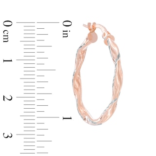 Diamond-Cut Twist Hoop Earrings in 10K Rose Gold