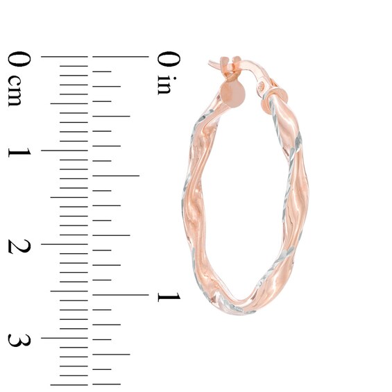 Diamond-Cut Twist Hoop Earrings in 10K Rose Gold