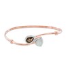 Thumbnail Image 1 of Pear-Shaped Lab-Created Pink Sapphire and Triangular Opal Bangle in Sterling Silver and 14K Rose Gold Plate