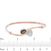 Thumbnail Image 2 of Pear-Shaped Lab-Created Pink Sapphire and Triangular Opal Bangle in Sterling Silver and 14K Rose Gold Plate