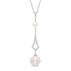 Thumbnail Image 0 of 4.0 - 9.0mm Cultured Freshwater Pearl and White Topaz Drop Pendant in Sterling Silver