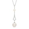 Thumbnail Image 0 of 4.0 - 9.0mm Cultured Freshwater Pearl and White Topaz Drop Pendant in Sterling Silver