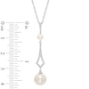 Thumbnail Image 1 of 4.0 - 9.0mm Cultured Freshwater Pearl and White Topaz Drop Pendant in Sterling Silver