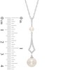 Thumbnail Image 1 of 4.0 - 9.0mm Cultured Freshwater Pearl and White Topaz Drop Pendant in Sterling Silver