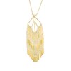 Beaded Mesh Dangle Pendant in 10K Gold - 17"