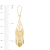 Beaded Mesh Dangle Earrings in 10K Gold