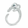 Thumbnail Image 1 of 0.04 CT. T.W. Enhanced Blue and White Diamond Elephant Ring in Sterling Silver