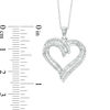 0.50 CT. T.W. Baguette and Round Diamond Heart Pendant in 10K White Gold