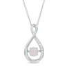 Thumbnail Image 1 of Unstoppable Love™ 4.5mm Lab-Created Opal and White Sapphire Infinity Loop Pendant in Sterling Silver