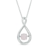 Thumbnail Image 0 of Unstoppable Love™ 4.5mm Lab-Created Opal and White Sapphire Infinity Loop Pendant in Sterling Silver