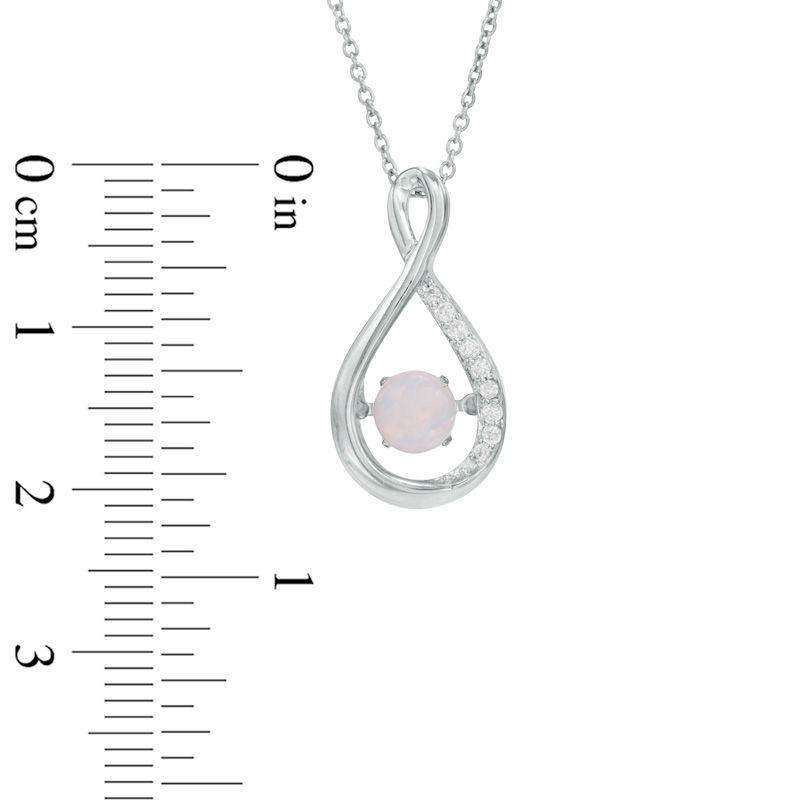 Unstoppable Loveâ¢ 4.5mm Lab-Created Opal and White Sapphire Infinity Loop Pendant in Sterling Silver