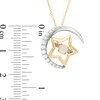 Thumbnail Image 2 of Unstoppable Love™ Lab-Created Opal and White Sapphire Moon and Star Pendant in Sterling Silver and 14K Gold Plate