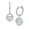 Thumbnail Image 0 of Unstoppable Love™ 4.0mm Lab-Created White Sapphire Circle Frame Drop Earrings in Sterling Silver