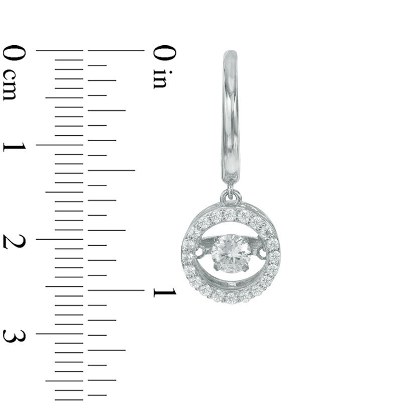 Unstoppable Love™ 4.0mm Lab-Created White Sapphire Circle Frame Drop Earrings in Sterling Silver