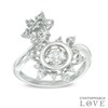 Thumbnail Image 0 of Unstoppable Love™ 4.0mm Lab-Created White Sapphire Snowflake Bypass Ring in Sterling Silver