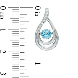 Unstoppable Love™ 4.5mm Swiss Blue Topaz and Lab-Created White Sapphire Teardrop Earrings in Sterling Silver