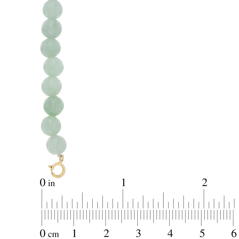 Main Image 2 of Jade Stud Earrings and Beaded Strand Bracelet Set in 10K Gold - 7.25"