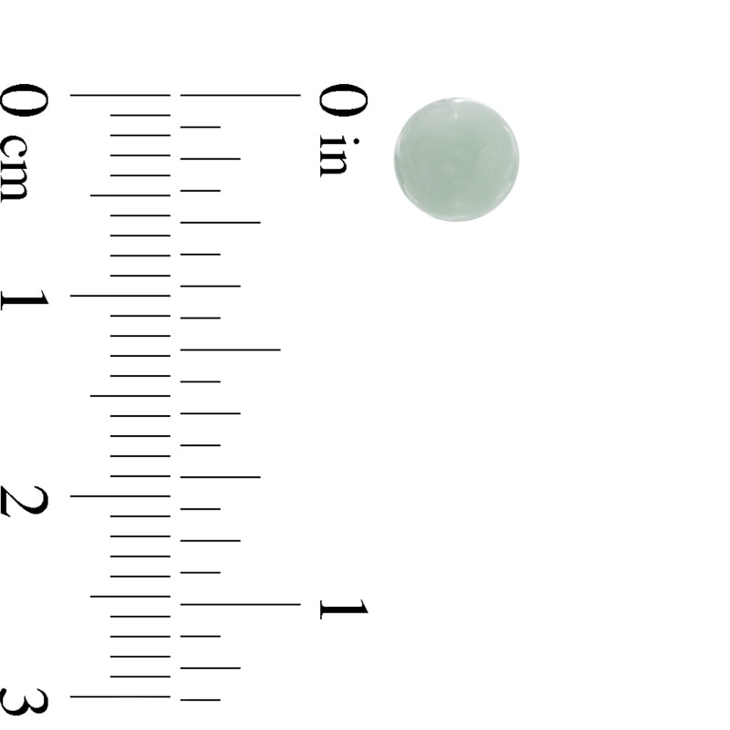 Main Image 3 of Jade Stud Earrings and Beaded Strand Bracelet Set in 10K Gold - 7.25"