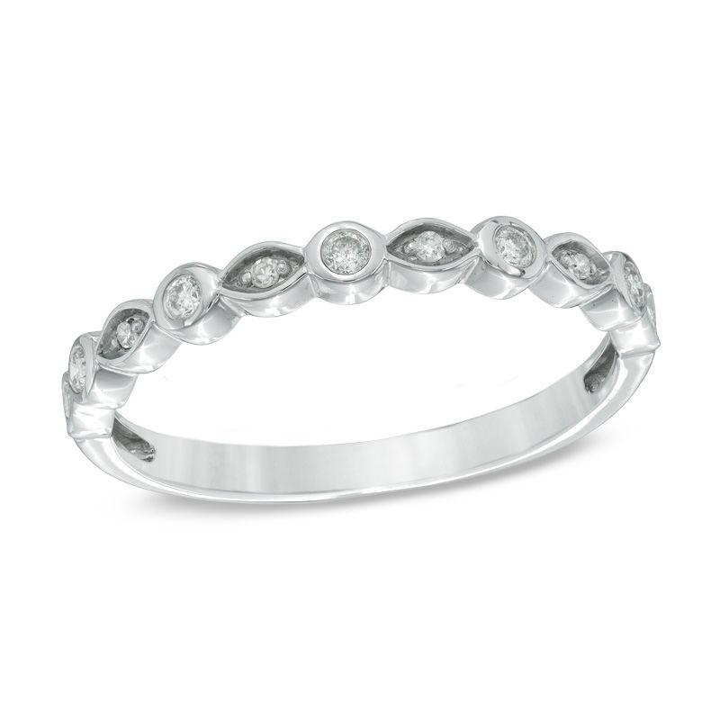 Your Stone Your Storyâ¢ 0.10 CT. T.W. Diamond Vintage-Style Band in 14K White Gold