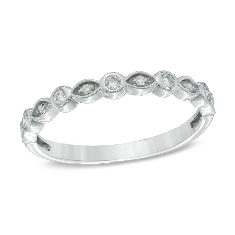 Main Image 1 of Your Stone Your Story™ 0.10 CT. T.W. Diamond Vintage-Style Band in 14K White Gold