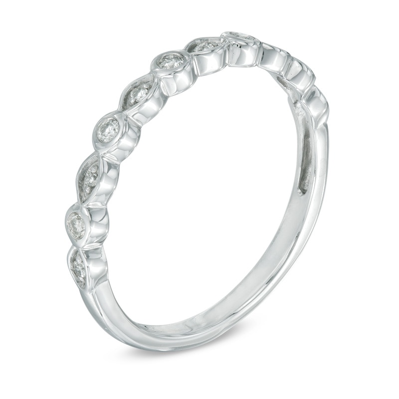 Main Image 2 of Your Stone Your Story™ 0.10 CT. T.W. Diamond Vintage-Style Band in 14K White Gold