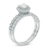Thumbnail Image 2 of 0.91 CT. T.W. Certified Canadian Diamond Flower Vintage-Style Bridal Set in 14K White Gold (I/I2)