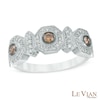 Thumbnail Image 1 of Le Vian Chocolate Diamonds® 0.46 CT. T.W. Diamond Frame Three Stone Vintage-Style Ring in 14K Vanilla Gold®