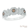 Thumbnail Image 0 of Le Vian Chocolate Diamonds® 0.46 CT. T.W. Diamond Frame Three Stone Vintage-Style Ring in 14K Vanilla Gold®