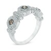 Thumbnail Image 2 of Le Vian Chocolate Diamonds® 0.46 CT. T.W. Diamond Frame Three Stone Vintage-Style Ring in 14K Vanilla Gold®