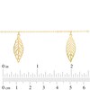 Fancy Dangling Leaf Station Necklace in 10K Gold