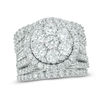 Thumbnail Image 0 of 5.00 CT. T.W. Composite Diamond Frame Multi-Row Three Piece Bridal Set in 14K White Gold