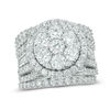 Thumbnail Image 1 of 5.00 CT. T.W. Composite Diamond Frame Multi-Row Three Piece Bridal Set in 14K White Gold