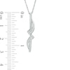 Thumbnail Image 1 of Diamond Accent Ribbon Wrapped Linear Bar Pendant in 10K White Gold