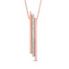 Thumbnail Image 0 of 0.09 CT. T.W. Diamond Triple Linear Bar Pendant in 10K Rose Gold